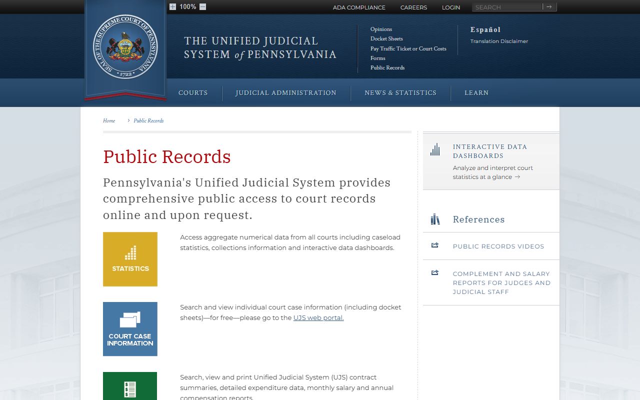 Northumberland County court records after arrest Pennsylvania courts public records