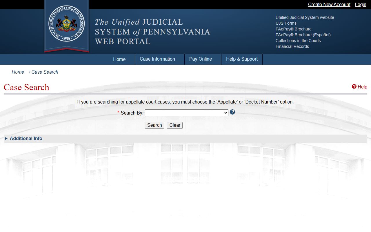 Northumberland County court records after arrest UJS Case Search portal